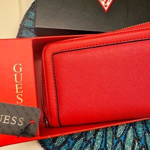 GUESS Red Wallet with Box and tags